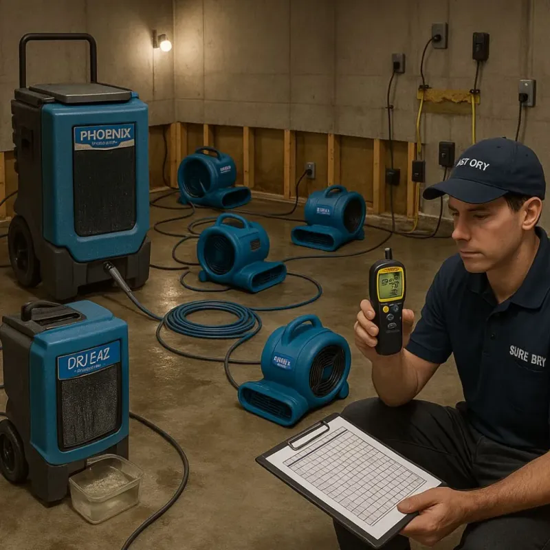 Structural Drying and Dehumidification process in Trumbull, CT